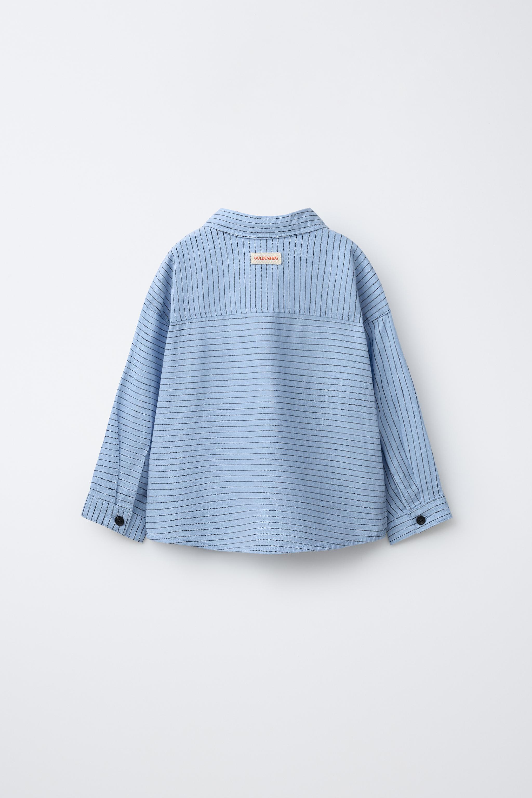 STRIPED COTTON LINEN SHIRT